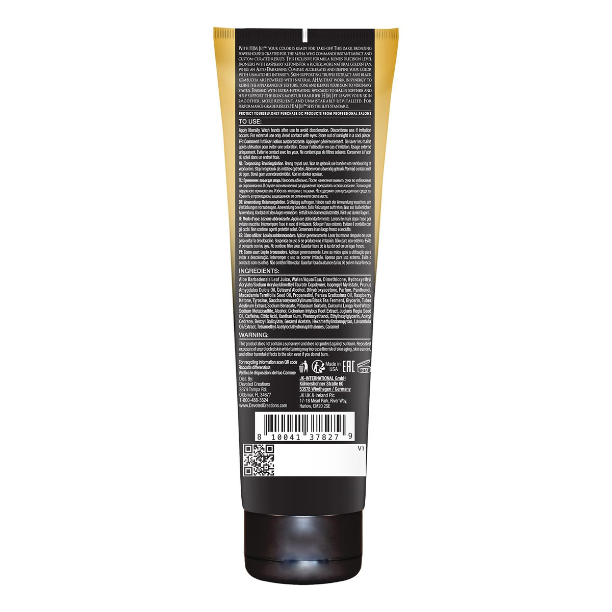Devoted Creations HIM Jet bottle pour action ensures even application.