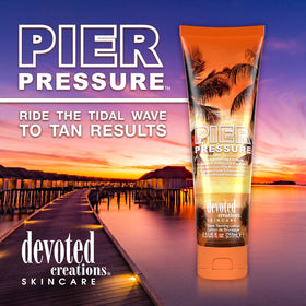 Devoted Creations Pier Pressure packaging close-up highlighting tattoo protection and premium bottle.