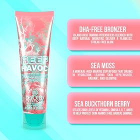 Devoted Creations Reef Havoc in use for radiant indoor/outdoor tan.
