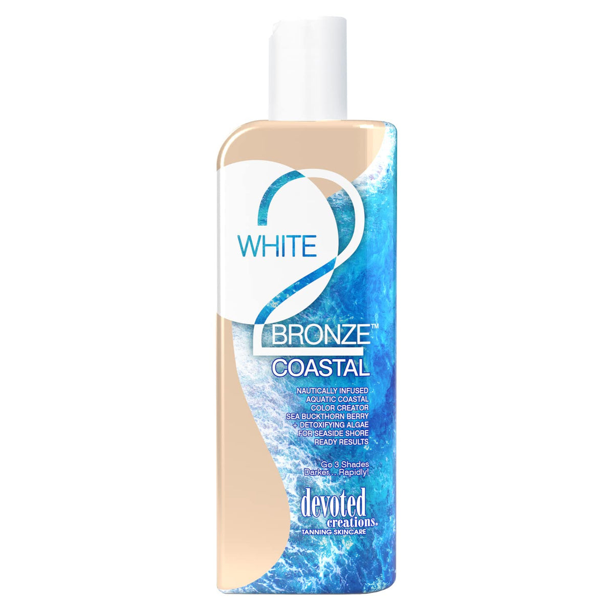 Devoted Creations White 2 Bronze Optimizer bottle pour for smooth, even bronze tint.