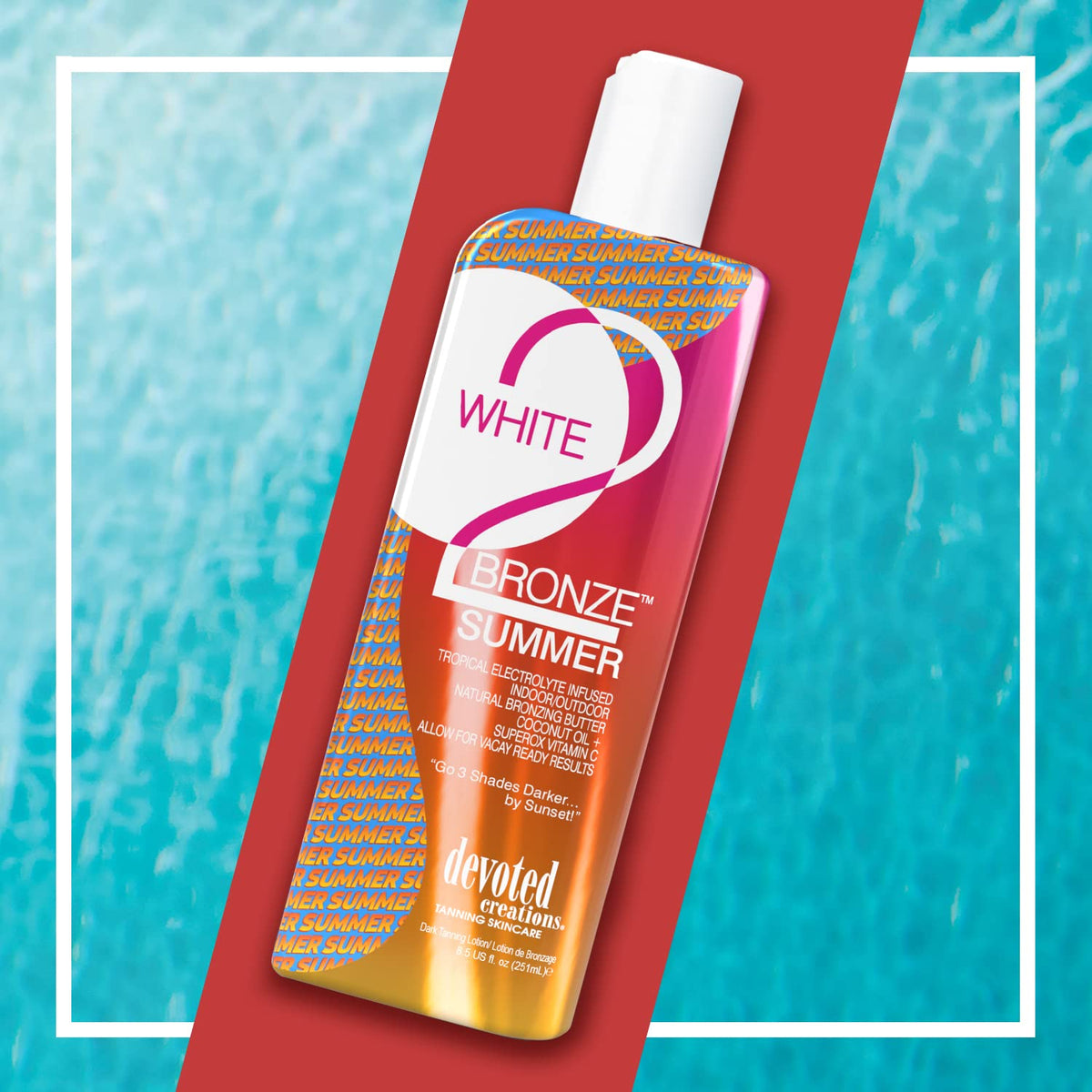Devoted Creations White 2 Bronze Beach Berry fragrance enhances after-tan scent.