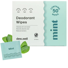 Dew Well mint wipe close-up for portable freshness on the go.