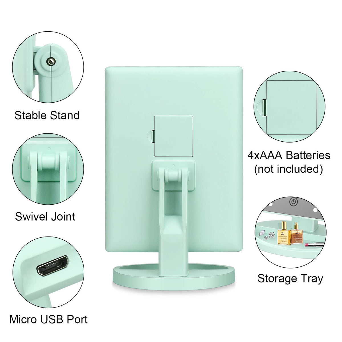 deweisn 180-degree swivel for flexible angles