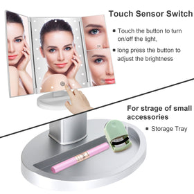 deweisn vanity mirror featuring 3X/2X/1X magnification for precise grooming.