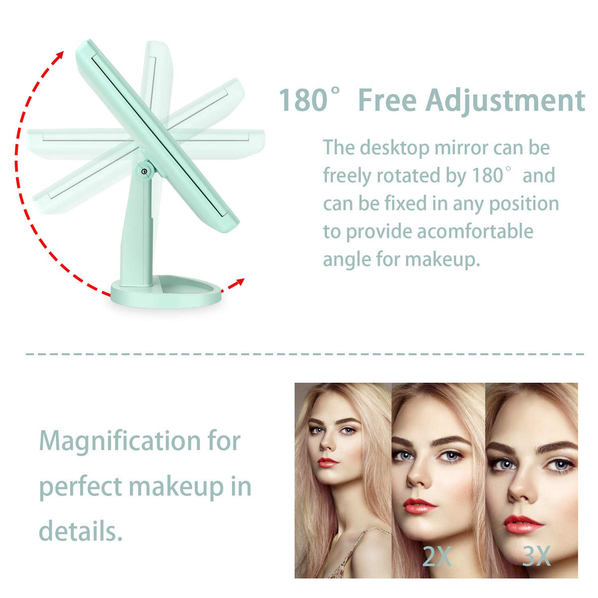 deweisn 3x 2x 1x magnification for detailed makeup