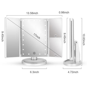 deweisn mirror base recess stores small items like jewelry or cosmetics.