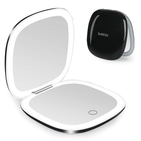 Deweisn compact mirror lit open shows portable travel makeup solution