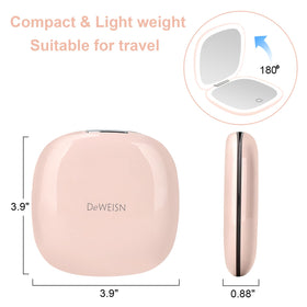 Deweisn pink mirror with dimmable LEDs for adaptable lighting