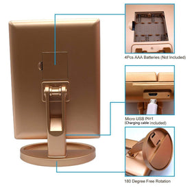 deweisn floor mount tri-fold mirror side panels for wide-angle vanity view