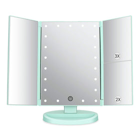 deweisn tri-fold lighted vanity mirror front view for precise makeup application