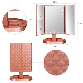 Deweisn trifold mirror 3x magnification close-up supports detailed eyeliner and lash work.