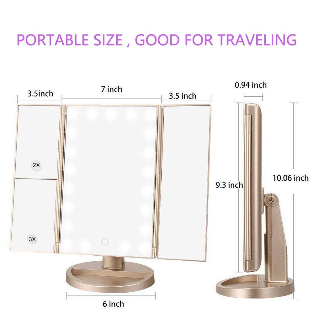 deweisn vanity mirror USB power mode for stationary use