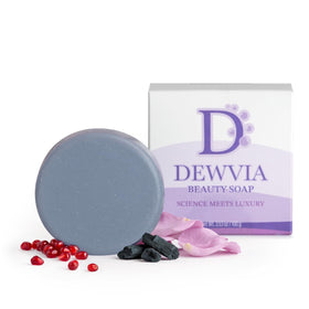Dewvia four-in-one facial soap bar cleanser with rich lather for daily cleansing.