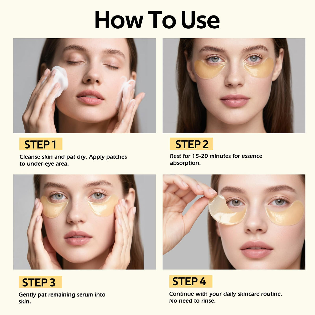 dewyhour dual-formula eye patches bundle illustrates complementary benefits of gold and avocado