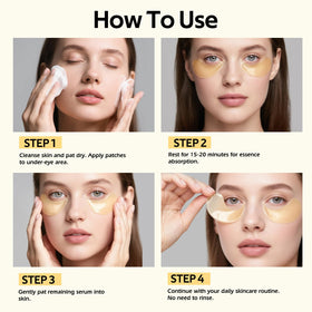 dewyhour dual-formula eye patches bundle illustrates complementary benefits of gold and avocado