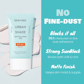 DEWYTREE Urban Shade SPF50 PA tube highlighting pink tone-up for natural glow
