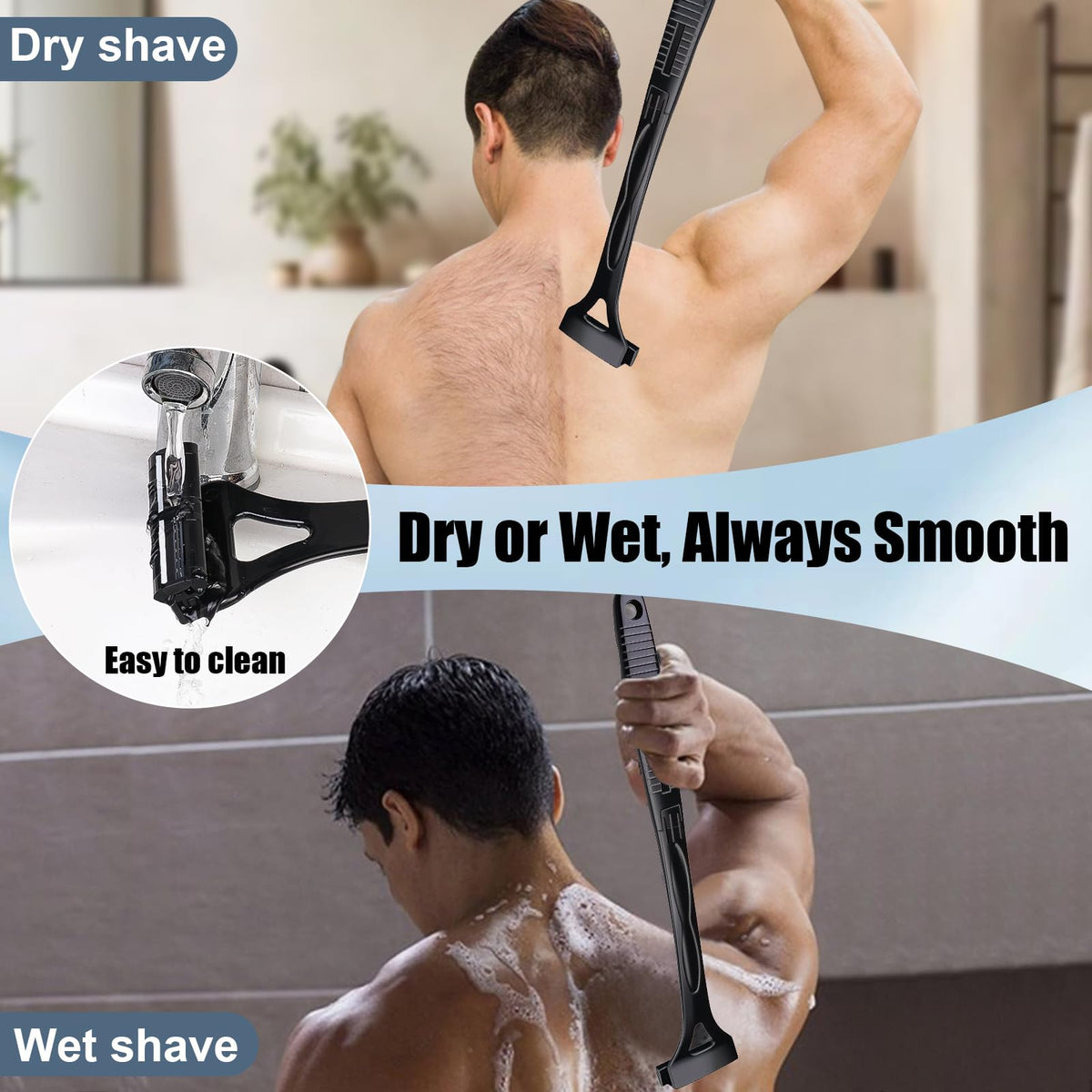 Dexspoeny back shaver features battery-free design for reliable portability