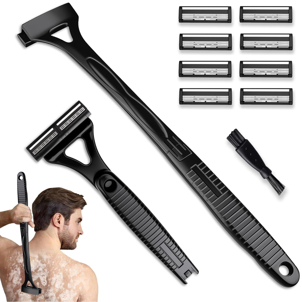 Dexspoeny back shaver with foldable handle for easy reach and control