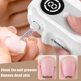 DEYOT nail polisher creates a glossy, rounded finish.
