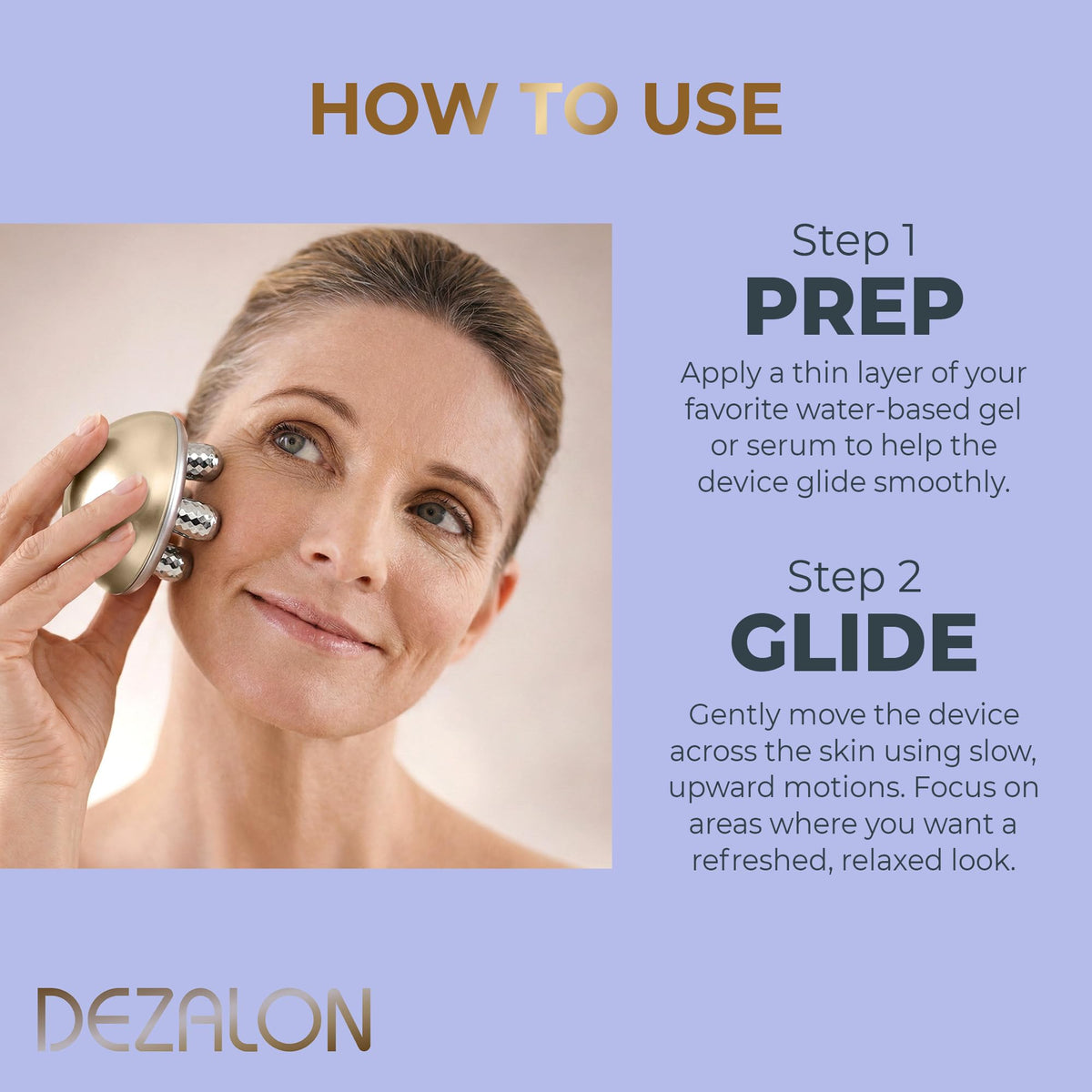 DEZALON Jawline Sculpting Attachment defining contours with a lifted look.