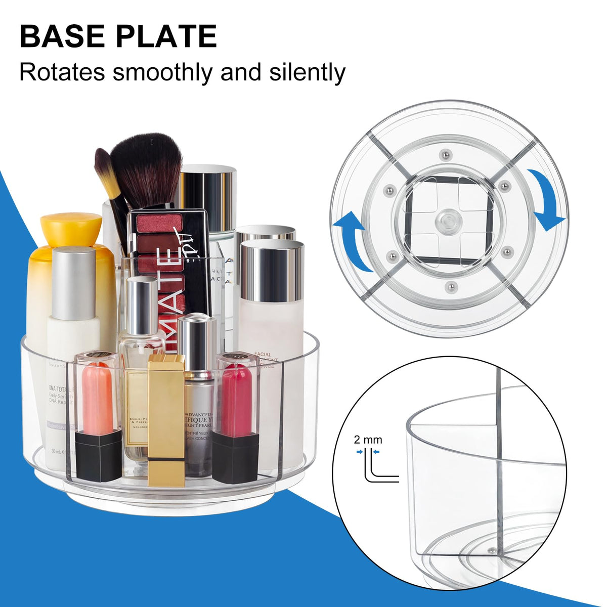 Dezzer five-compartment tray keeps skincare and makeup organized