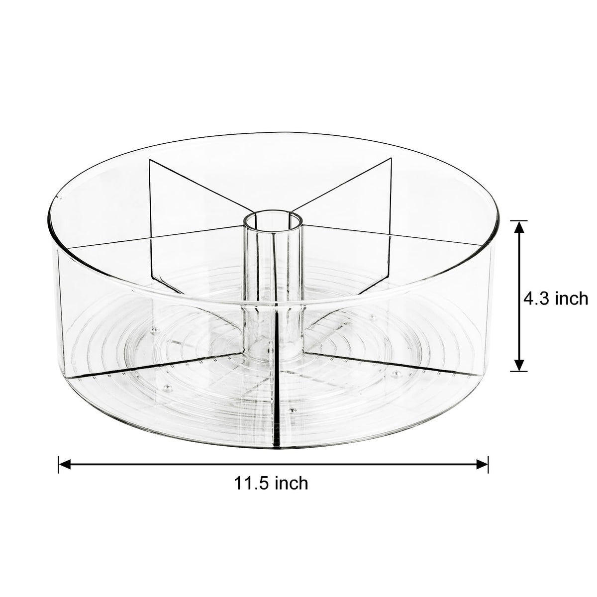 Dezzer turntable cosmetic storage base provides organized space.