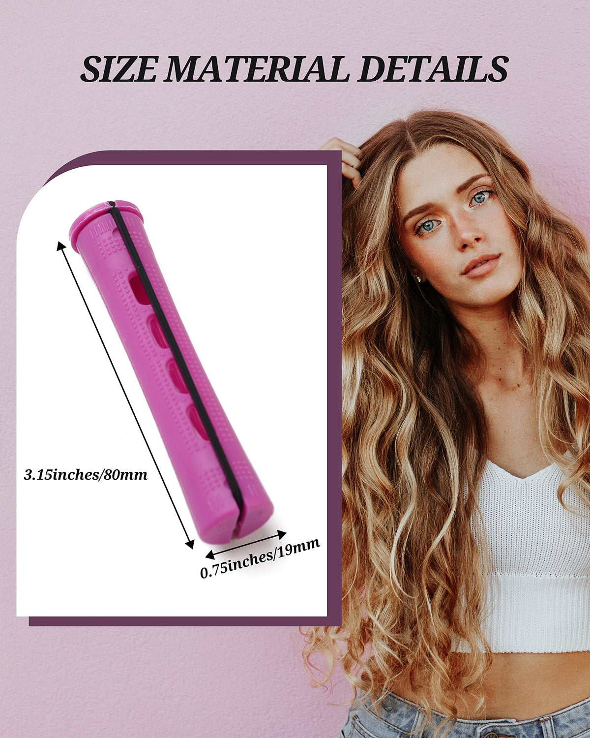 DF DUALFERV perm rods 80mm length for versatile curls.
