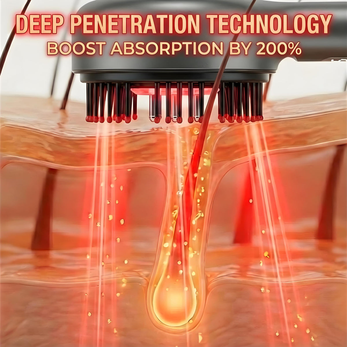 DFYXO red light therapy on scalp offering soothing care.