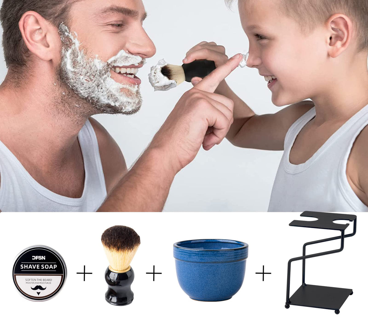 dgudgu razor stand and brush holder keeps essentials neatly arranged