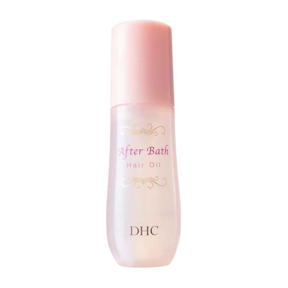 DHC After Bath Hair Oil bottle for lightweight shine on all hair types.