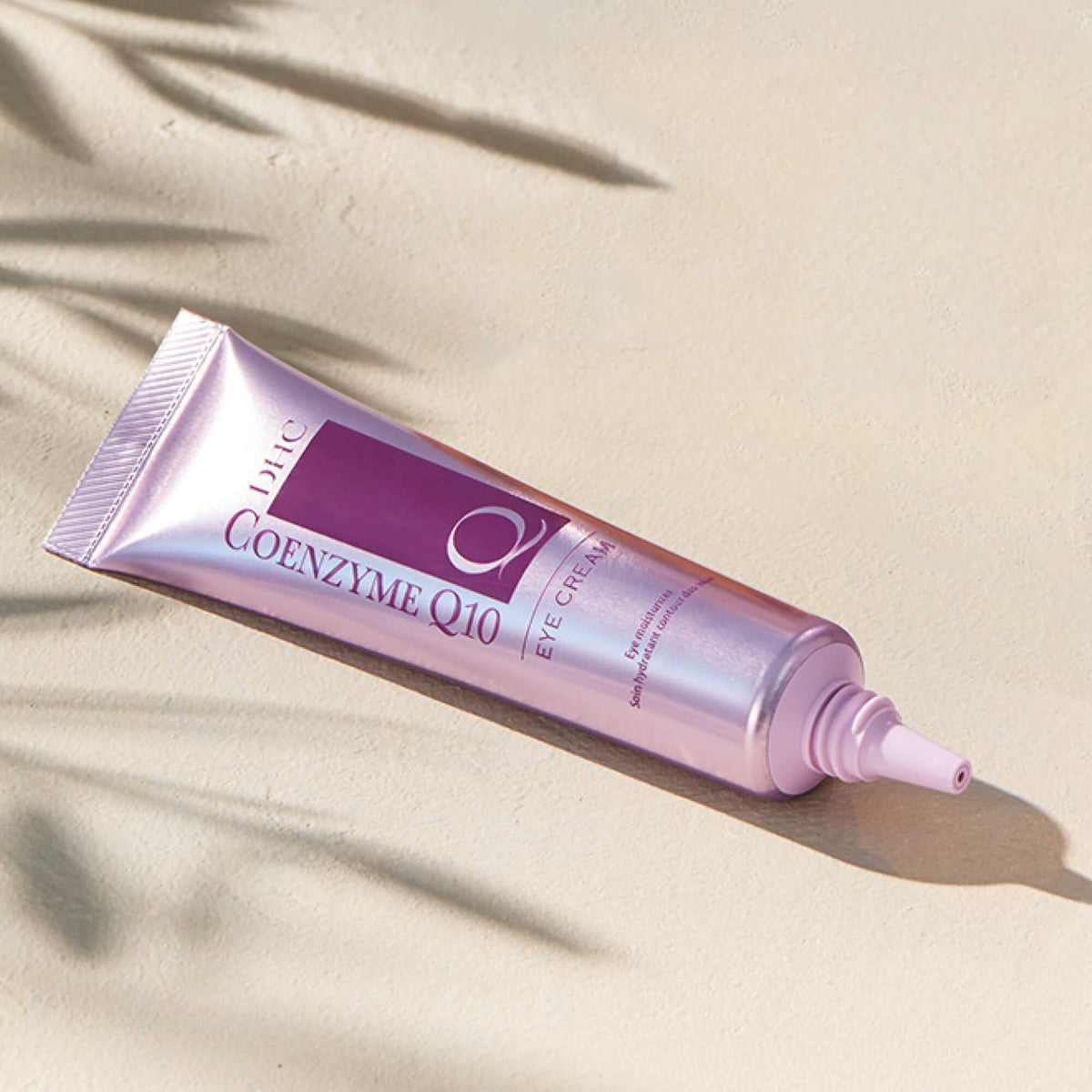 DHC CoQ10 Eye Cream swatch shows creamy consistency.