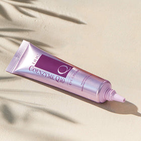 DHC CoQ10 Eye Cream swatch shows creamy consistency.