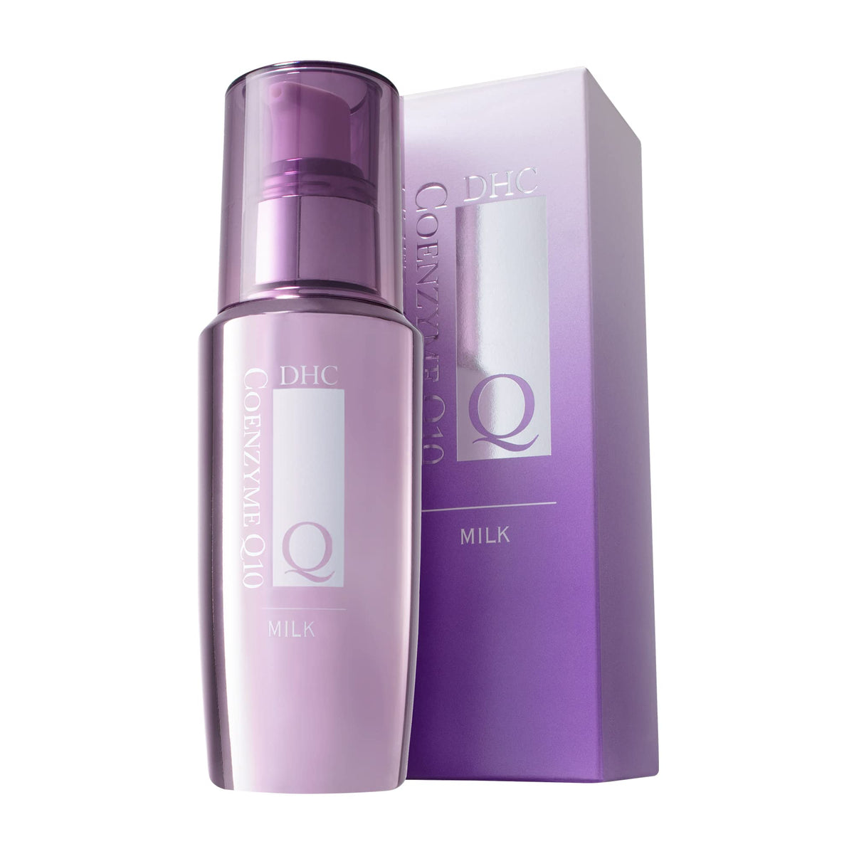 DHC CoQ10 Milk pump-action displays fast-absorbing texture.