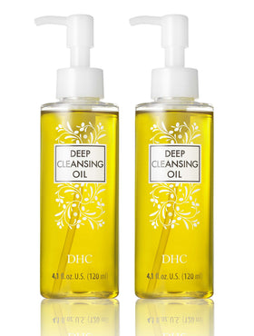 DHC Deep Cleansing Oil bottle demonstrates olive oil formula for makeup removal