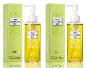 DHC Deep Cleansing Oil pump closeup highlights rich texture for cleansing