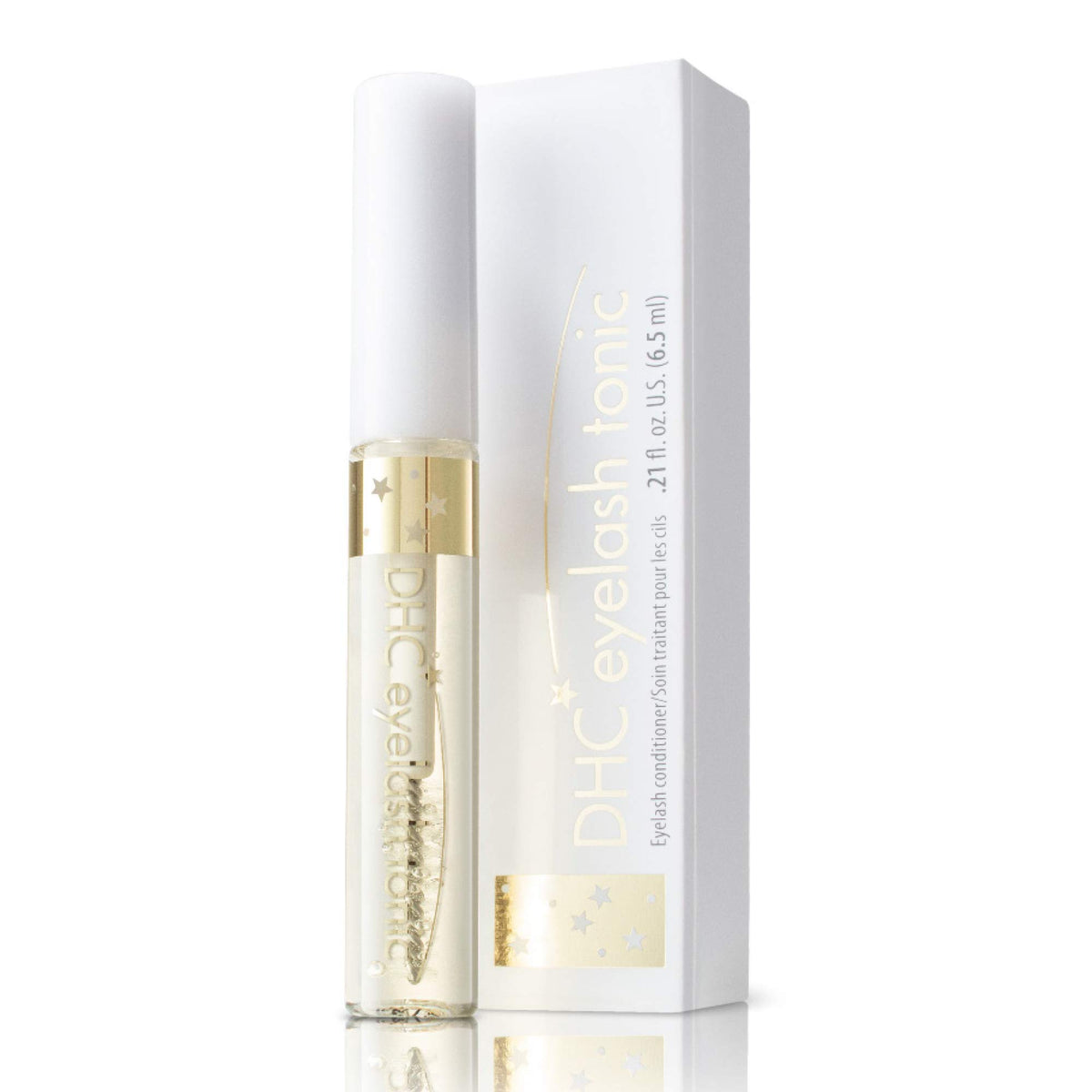 DHC Eyelash Tonic applicator brush enabling precise lash care.
