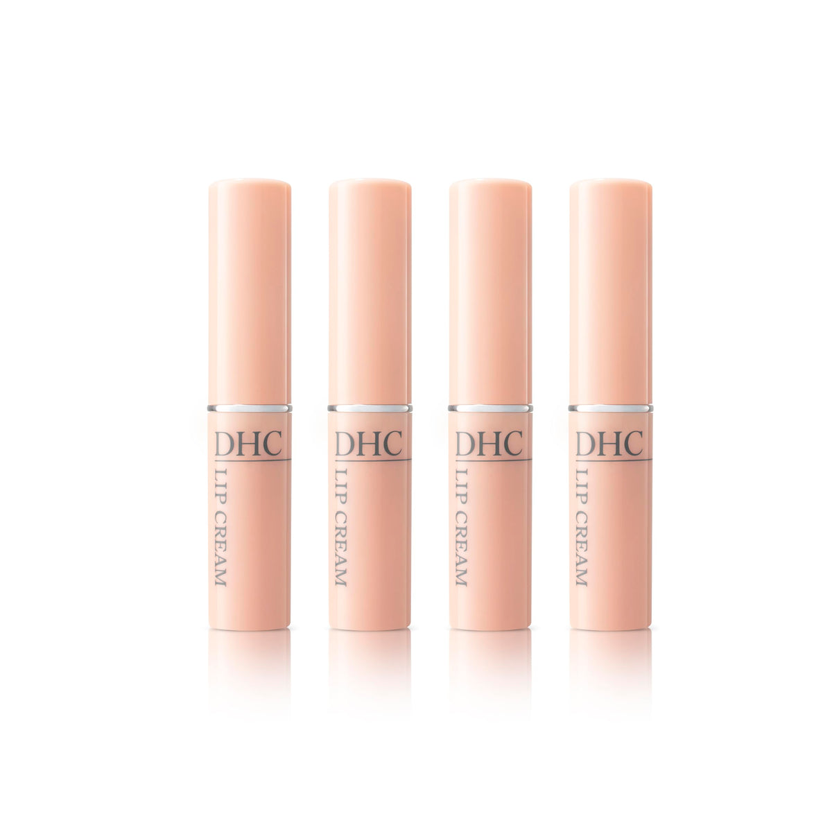 DHC Lip Cream four-pack bottles show a sleek, ultra-moisturizing balm for daily lips.