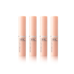DHC Lip Cream four-pack bottles show a sleek, ultra-moisturizing balm for daily lips.