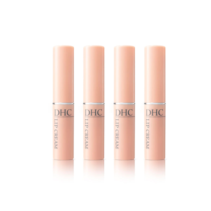 DHC Lip Cream four-pack bottles show a sleek, ultra-moisturizing balm for daily lips.