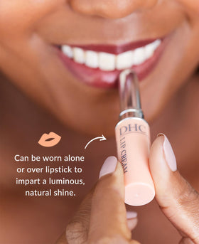 DHC Lip Cream olive oil base nourishes and protects lips daily.
