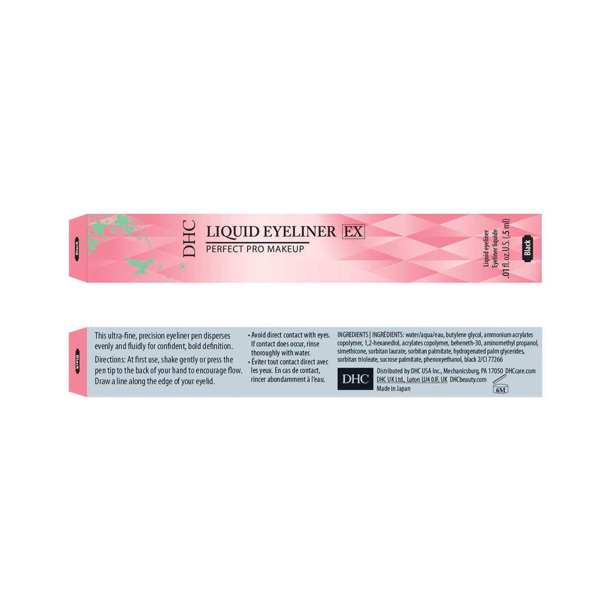 DHC Liquid Eyeliner EX shake to wake flow for consistent pigment.