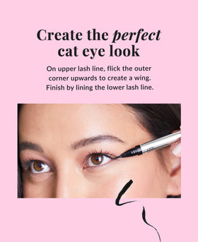 DHC Liquid Eyeliner EX smudge-proof finish withstands daily wear.