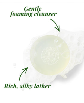 DHC Mild Soap trio highlighting honey and olive oil for a moisturizing cleansing experience.