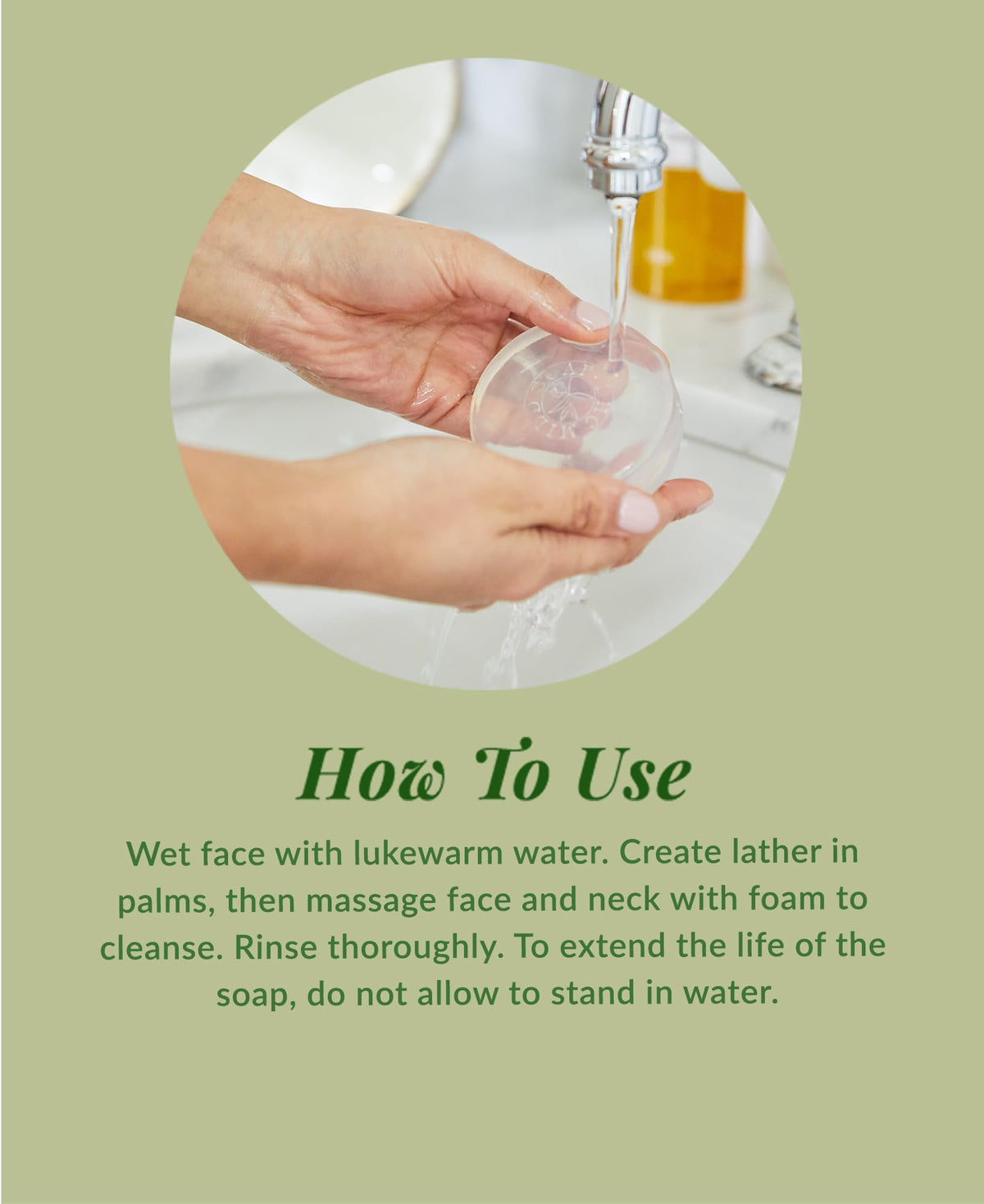 DHC Mild Soap bar placed in a wash area with a balanced pH cleansing feel.