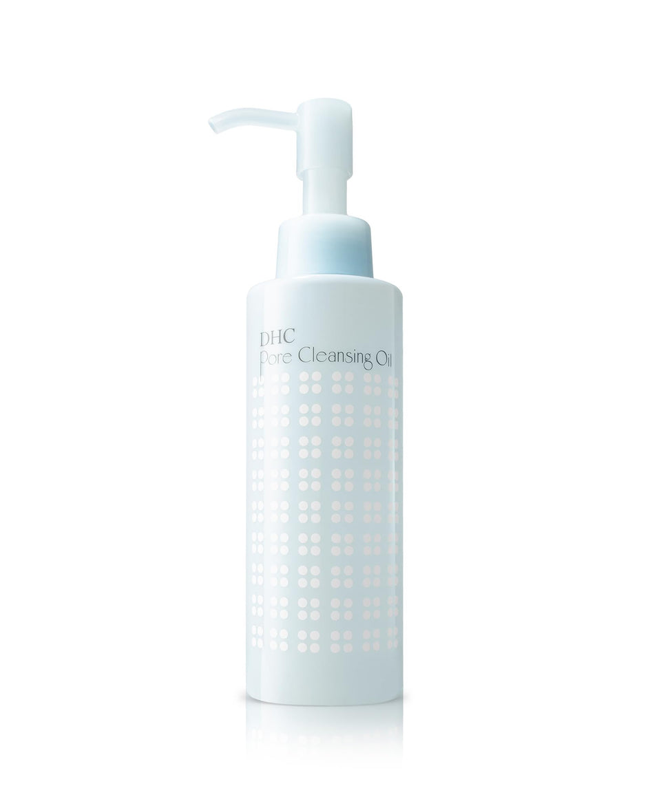 DHC Pore Cleansing Oil bottle front, fragrance-free formula for sensitive skin.