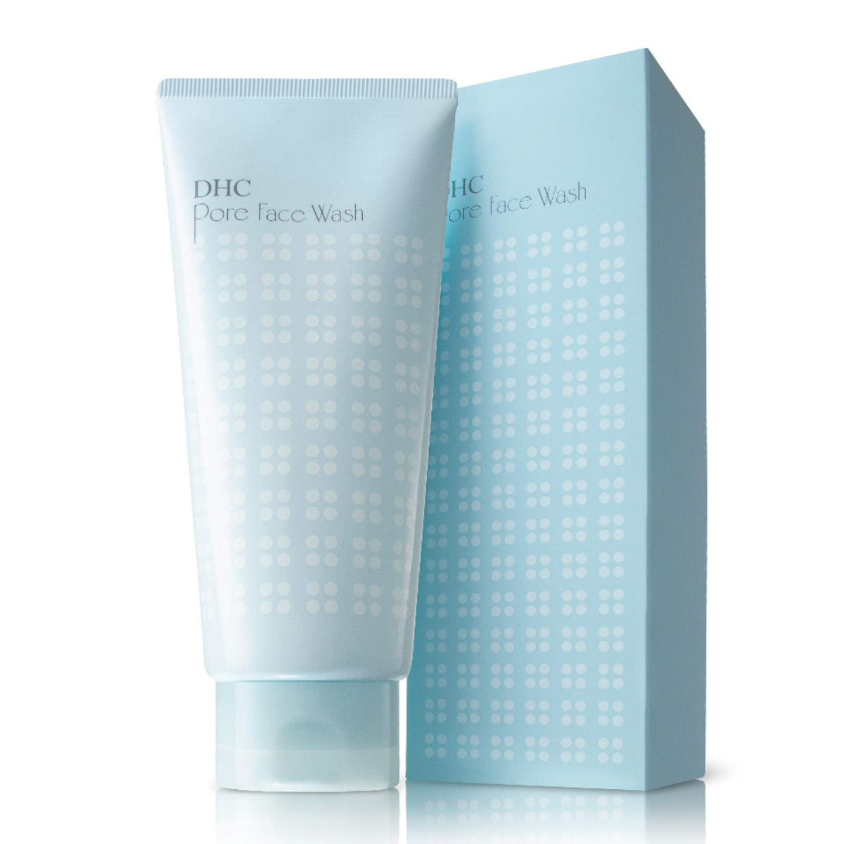 DHC Pore Face Wash foam closeup shows rich lather and gentle exfoliation.