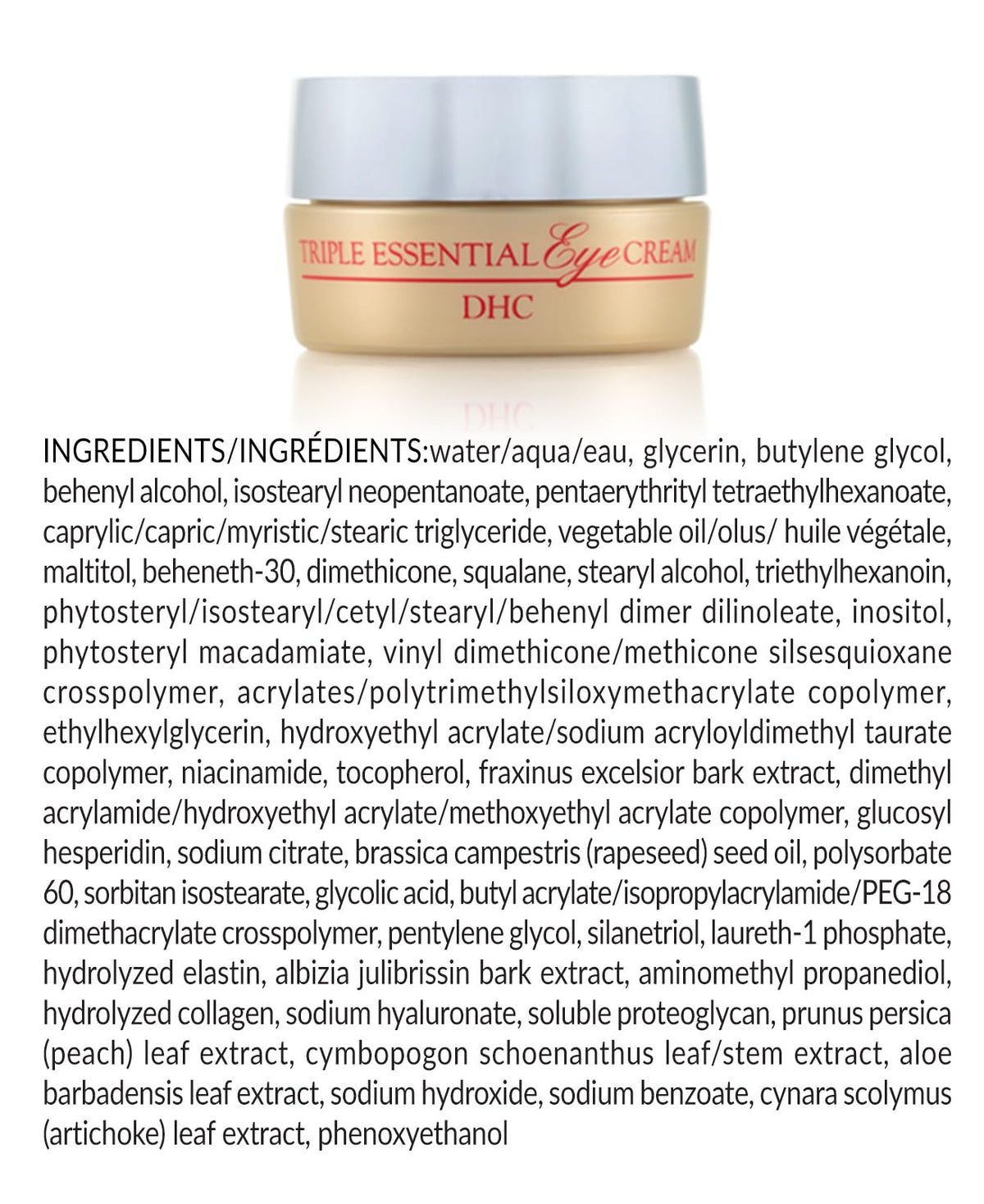 Day and night use with DHC eye cream