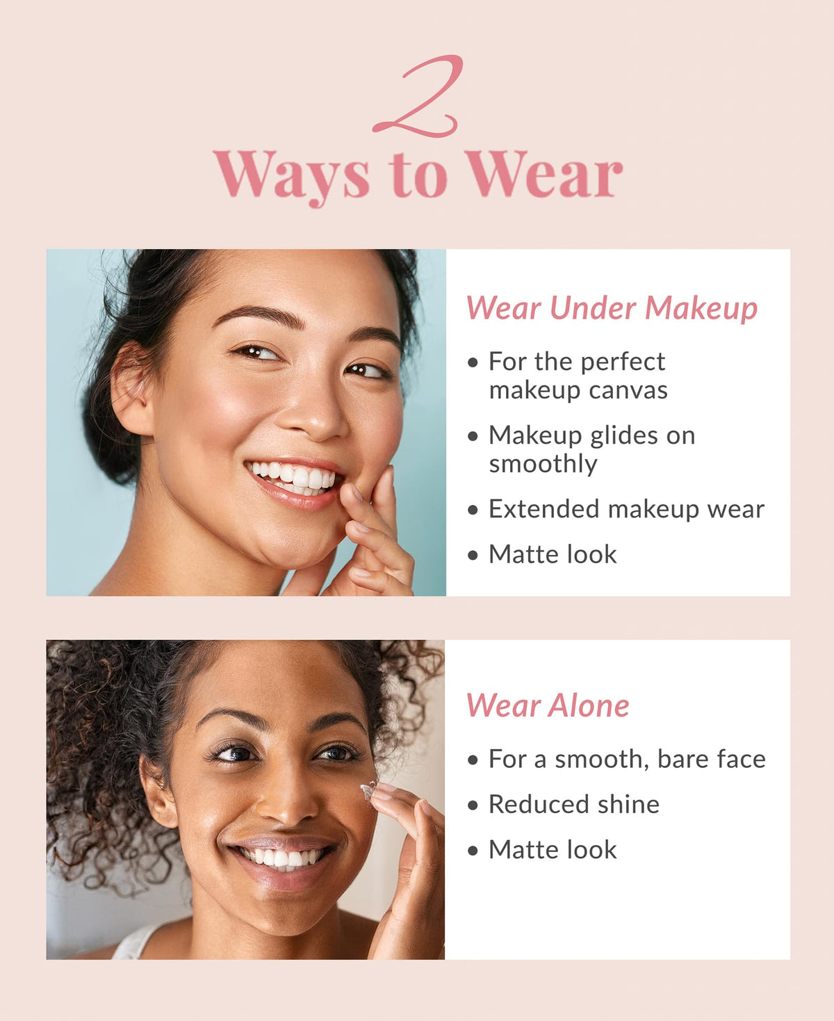 DHC Velvet Skin Coat applied to pores for a matte look