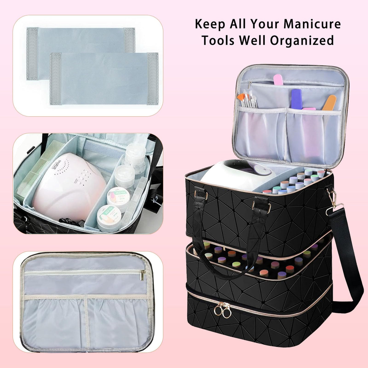 DHXYZZB top zip with elastic loops and mesh pouch for small tools.
