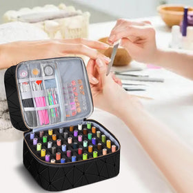 DHXYZZB nail polish organizer with UV lamp compartment for convenience.